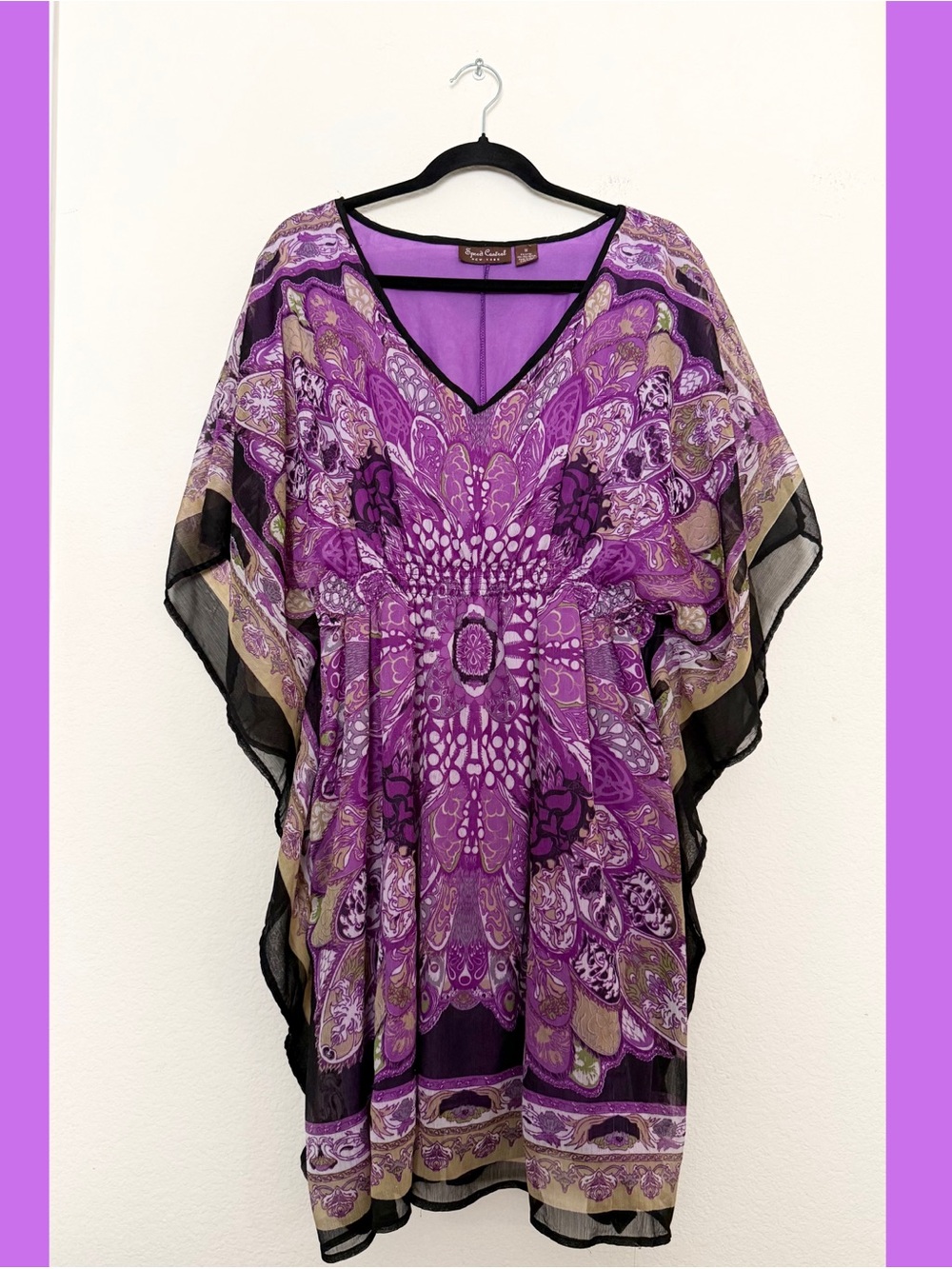 💐 speed control purple bohemian print kaftan tunic